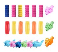 Udewo 21 PCS Pencil Grips, Silicone Pen Grips Pencil Holder Grip Finger Pencil Grip Foam Pen Writing Aid Grip Set Training Pencil Grips Finger Space Writing Tool for Kids Children Adult Handwriting