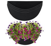 Udewo 3PCS 12 Inch Half Moon Planter Liners Fabric Plant Liners Semi Round Flower Basket Liners Replacement Felt Liner Coconut Liners Alternative for Wall Hanging Basket Planter