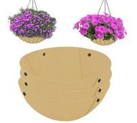 Udewo 3PCS 41cm/16Inch Round Hanging Basket Liners Fabric Hanging Plant Liners Non-Woven Planter Liners Beige Felt Liners Replacement Inserts for Garden Flower Pot Outdoor Plants - Avoid Bird Nesting