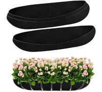 Udewo 3PCS 91cm/36Inch Wall Trough Liners Felt Window Box Liners Fabric Planter Liners Black Flower Basket Liner Non-Woven Hanging Plant Liner for Planters Garden Fence - Avoid Bird Nesting