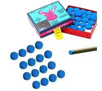 Udewo 50 Pieces Cue Tips, 10mm Pool Tips Snooker Tips Blue Diamond Snooker Cue Tips Leather Pool Cue Tips Billiard Tips Snooker Cue Replacement Tips Pool Stick Tips for Pool Cues and Snooker