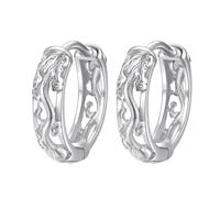 UDFAKUEI Retro Temperament Dragon Ear Buckle Female Ear Jewelry Ear Buckle Copper Earrings Heart Chain Earrings (Silver, One Size)