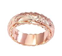 UDFAKUEI Rose Gold Ring Elegant Wedding Gold And Engraved Ring Rings for Sister (Rose Gold, 7)