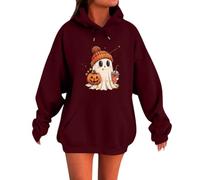 UDFAKUEI Womens Oversized Hoodies Plus Size - Long Sleeve Sweatshirt for | Graphic - Warm Tunic tops Halloween Pattern Pocket Drawstring Pullover Sweatshirts Dropped Shoulders Casual Hoodies