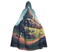 UDFKGLP A Hill Of Diamonds Pattern Adult Hooded Cloak is a super large, comfortable, and durable Halloween hooded poncho
