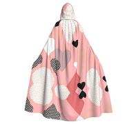 UDFKGLP Abstract Love Chart Pattern Adult Hooded Cloak is a super large, comfortable, and durable Halloween hooded poncho