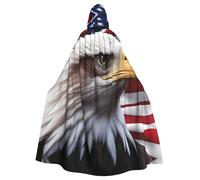 UDFKGLP American Bald Eagle Pattern Adult Hooded Cloak is a super large, comfortable, and durable Halloween hooded poncho