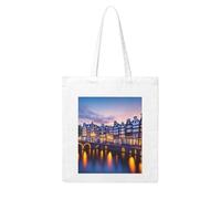 UDFKGLP Amsterdam Night View Pattern Woman Canvas Tote Bag Strong and durable for traveling, shopping, Daily One Size