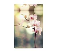 UDFKGLP An orchid. Pattern Tin decorative painting 8x12in Made of tinplate, wear-resistant and durable