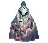 UDFKGLP Bats On The Clouds Pattern Adult Hooded Cloak is a super large, comfortable, and durable Halloween hooded poncho