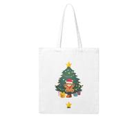 UDFKGLP Bear doll on the Christmas tree Pattern Woman Canvas Tote Bag Strong and durable for traveling, shopping, Daily One Size