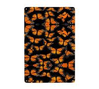 UDFKGLP beautiful monarch butterfly Pattern Tin decorative painting 8x12in Made of tinplate, wear-resistant and durable