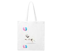 UDFKGLP Bichon chasing balloons Pattern Woman Canvas Tote Bag Strong and durable for traveling, shopping, Daily One Size