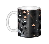 UDFKGLP Black Mystery Heart Stone Pattern mug ceramic Mugs for cappuccino, latte, cereal, yogurt, milk, hot or cold drinks Micro-wave oven
