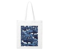 UDFKGLP Blue Killer Whale Pattern Woman Canvas Tote Bag Strong and durable for traveling, shopping, Daily One Size