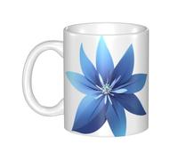 UDFKGLP Blue star flower Pattern mug ceramic Mugs for cappuccino, latte, cereal, yogurt, milk, hot or cold drinks Micro-wave oven