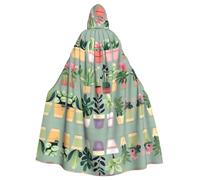 UDFKGLP Bonsai plant Pattern Adult Hooded Cloak is a super large, comfortable, and durable Halloween hooded poncho