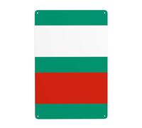 UDFKGLP Bulgarian Flag Pattern Tin decorative painting 8x12in Made of tinplate, wear-resistant and durable