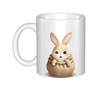 UDFKGLP Bunny in the sack Pattern mug ceramic Mugs for cappuccino, latte, cereal, yogurt, milk, hot or cold drinks Micro-wave oven