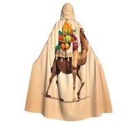UDFKGLP Camel Carrying Fruit Pattern Adult Hooded Cloak is a super large, comfortable, and durable Halloween hooded poncho