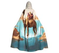 UDFKGLP Camel In Water Pattern Adult Hooded Cloak is a super large, comfortable, and durable Halloween hooded poncho