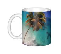 UDFKGLP Caribbean Islands Pattern mug ceramic Mugs for cappuccino, latte, cereal, yogurt, milk, hot or cold drinks Micro-wave oven