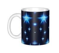 UDFKGLP Cartoon blue star Pattern mug ceramic Mugs for cappuccino, latte, cereal, yogurt, milk, hot or cold drinks Micro-wave oven
