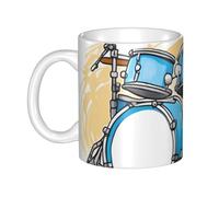 UDFKGLP Cartoon Drummer Knock Pattern mug ceramic Mugs for cappuccino, latte, cereal, yogurt, milk, hot or cold drinks Micro-wave oven