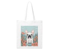 UDFKGLP Cartoon French Bulldog Pattern Woman Canvas Tote Bag Strong and durable for traveling, shopping, Daily One Size