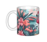 UDFKGLP Cartoon Lake Flamingo Pattern mug ceramic Mugs for cappuccino, latte, cereal, yogurt, milk, hot or cold drinks Micro-wave oven