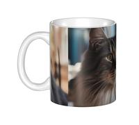 UDFKGLP Cat Pattern mug ceramic Mugs for cappuccino, latte, cereal, yogurt, milk, hot or cold drinks Micro-wave oven