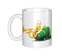 UDFKGLP Caterpillar blowing trumpet Pattern mug ceramic Mugs for cappuccino, latte, cereal, yogurt, milk, hot or cold drinks Micro-wave oven