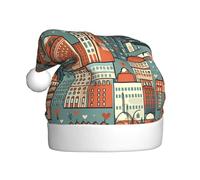 UDFKGLP Chicago Illinois Usa Printing Christmas Hat for Adult Festive Celebrations as a Gift for Men and Women