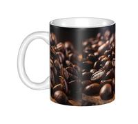 UDFKGLP coffee beans Pattern mug ceramic Mugs for cappuccino, latte, cereal, yogurt, milk, hot or cold drinks Micro-wave oven