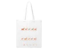 UDFKGLP Colorful Reindeer Parade Pattern Woman Canvas Tote Bag Strong and durable for traveling, shopping, Daily One Size