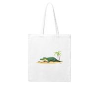 UDFKGLP Crocodile on the beach Pattern Woman Canvas Tote Bag Strong and durable for traveling, shopping, Daily One Size
