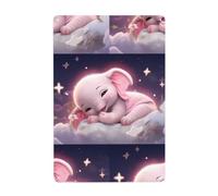 UDFKGLP Cute Baby Elephant Sleeping Pink Moon Pattern Tin decorative painting 8x12in Made of tinplate, wear-resistant and durable