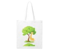 UDFKGLP Cute giraffe under the small tree Pattern Woman Canvas Tote Bag Strong and durable for traveling, shopping, Daily One Size