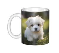 UDFKGLP Cute Maltese Puppy Pattern mug ceramic Mugs for cappuccino, latte, cereal, yogurt, milk, hot or cold drinks Micro-wave oven