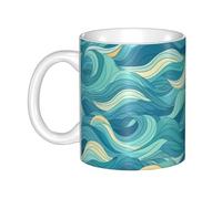UDFKGLP dawn ocean waves Pattern mug ceramic Mugs for cappuccino, latte, cereal, yogurt, milk, hot or cold drinks Micro-wave oven