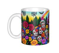 UDFKGLP Day of The Dead Pattern mug ceramic Mugs for cappuccino, latte, cereal, yogurt, milk, hot or cold drinks Micro-wave oven
