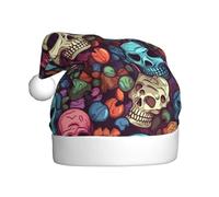UDFKGLP Dead Sugar Horror Skull Printing Christmas Hat for Adult Festive Celebrations as a Gift for Men and Women
