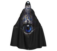 UDFKGLP Evil eye Pattern Adult Hooded Cloak is a super large, comfortable, and durable Halloween hooded poncho