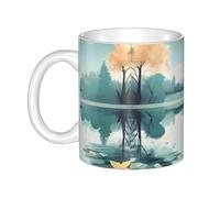 UDFKGLP Fallen leaves on a tranquil lake Pattern mug ceramic Mugs for cappuccino, latte, cereal, yogurt, milk, hot or cold drinks Micro-wave oven