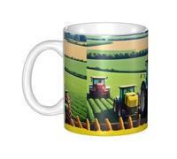 UDFKGLP Farm Tractor Harvest Pattern mug ceramic Mugs for cappuccino, latte, cereal, yogurt, milk, hot or cold drinks Micro-wave oven