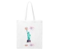 UDFKGLP Fireworks Statue of Liberty Pattern Woman Canvas Tote Bag Strong and durable for traveling, shopping, Daily One Size