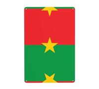 UDFKGLP Flag of Burkina Faso Pattern Tin decorative painting 8x12in Made of tinplate, wear-resistant and durable