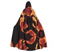 UDFKGLP Flame Demon Pattern Adult Hooded Cloak is a super large, comfortable, and durable Halloween hooded poncho