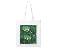 UDFKGLP gator lurking green Pattern Woman Canvas Tote Bag Strong and durable for traveling, shopping, Daily One Size