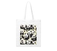 UDFKGLP Giant pandas taking a walk Pattern Woman Canvas Tote Bag Strong and durable for traveling, shopping, Daily One Size